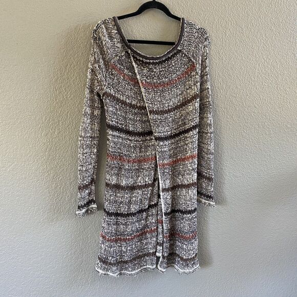 Free People Tunic Womens Small Life's a Beach Stripe Open Back Sweater Dress - Picture 2 of 13